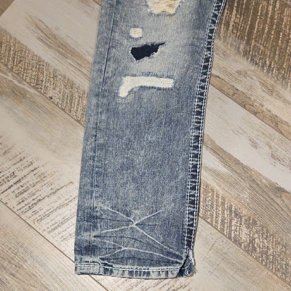 Rock Revival Light Blue Distressed Straight Jeans - Picture 5 of 16